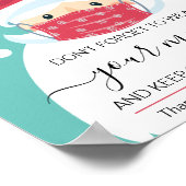 Kerstmis draag een maskerveiligheidsteken die de K Poster (Hoek)