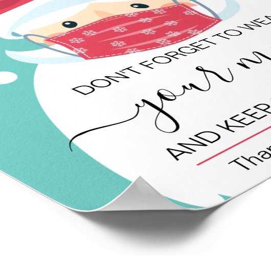 Kerstmis draag een maskerveiligheidsteken die de K Poster (Hoek)