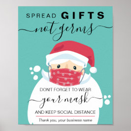 Kerstmis draag een maskerveiligheidsteken die de K Poster