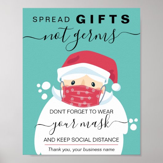 Kerstmis draag een maskerveiligheidsteken die de K Poster (Voorkant)