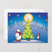 Kerstmis draagt feestdagenkaart (Voorkant / Achterkant)