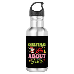 Kerstmis draait allemaal om Jezus Retro Waterfles