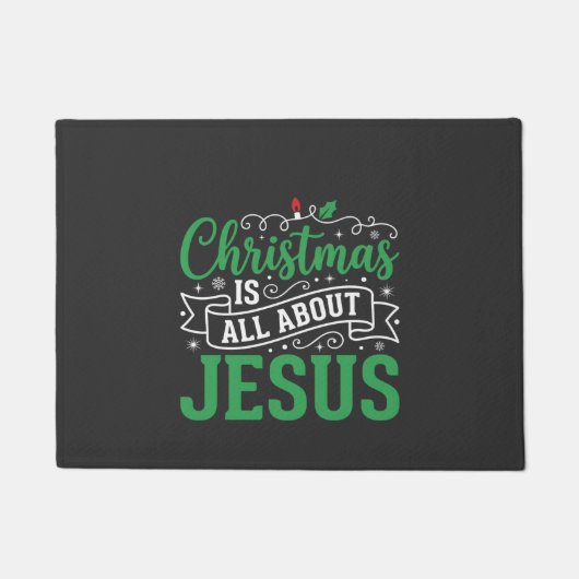 Kerstmis draait helemaal om Jezus-typografie Deurmat (Voorkant)