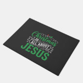 Kerstmis draait helemaal om Jezus-typografie Deurmat (Schuin)