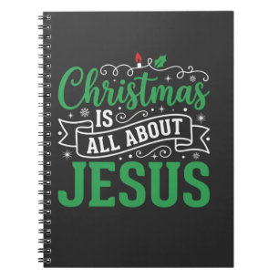 Kerstmis draait helemaal om Jezus-typografie Notitieboek