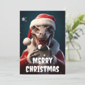 Kerstmis Draak Feestdagenkaart (Staand voorkant)