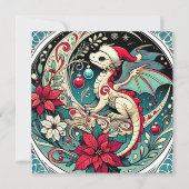 Kerstmis Draak Feestdagenkaart (Voorkant)