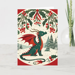 Kerstmis Draak Kaart