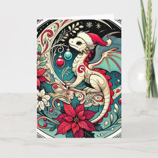 Kerstmis Draak Kaart (Voorkant)