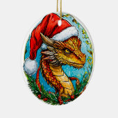 Kerstmis draak keramisch ornament (Rechts)