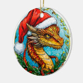 Kerstmis draak keramisch ornament (Links)