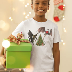 Kerstmis Draak Mythische Kerstboom T-shirt