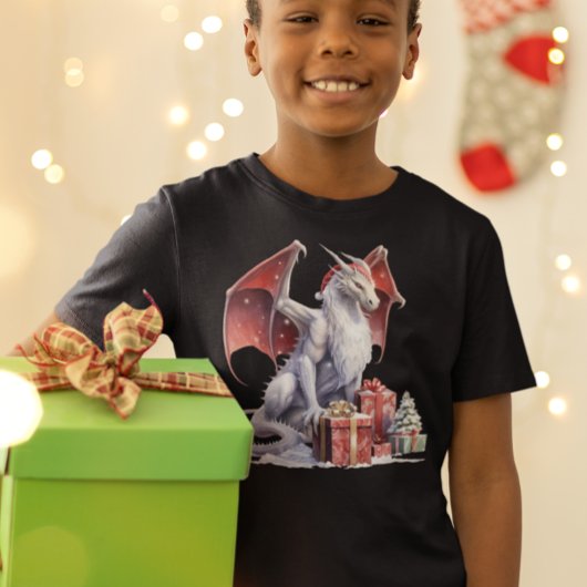 Kerstmis Draak Mythische Kerstman T-shirt