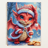 Kerstmis draak, te schattig om aan te houden,  planner (Voorkant)