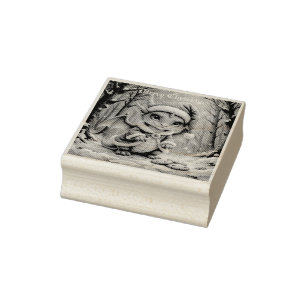 Kerstmis draak, te schattig om aan te houden, rubberstempel