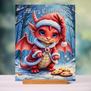 Kerstmis draak, te schattig om te arresteren, acryl bord