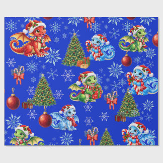 Kerstmis Draken Cadeauverpakking Cadeaupapier