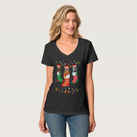 Kerstmis drie Australische kattenhond T-shirt (Voorkant volledig)