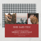 Kerstmis Drie Foto Verbintenis Aankondiging (Voorkant / Achterkant)