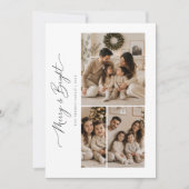 Kerstmis Drie Foto's Kerstkaart Merry and Bright (Voorkant)