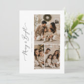 Kerstmis Drie Foto's Kerstkaart Merry and Bright (Staand voorkant)
