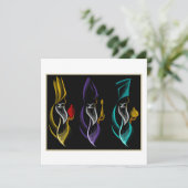 Kerstmis Drie Koningen borduurwerkstijl Feestdagenkaart (Staand voorkant)