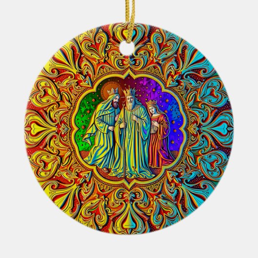 KERSTMIS ~ Drie Koningen ~ Keramisch Ornament (Voorkant)
