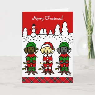 Kerstmis drie Puppies Feestdagen Kaart