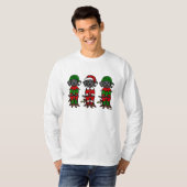 Kerstmis drie zwarte Puppies T-shirt (Voorkant volledig)
