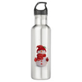 Kerstmis driedimensionale sneeuwman waterfles  (Voorkant)