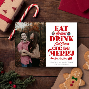 Kerstmis Drink cacao be Merry foto Feestdagenkaart