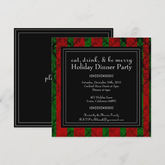 Kerstmis, Drink en prettige feestdag Kaart (Voorkant / Achterkant)