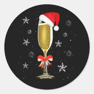 Kerstmis, Drink met kerstmis en met een klas kerst Ronde Sticker
