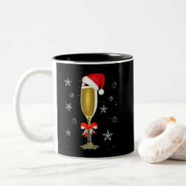 Kerstmis, Drink met kerstmis en met een klas kerst Tweekleurige Koffiemok