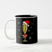 Kerstmis, Drink met kerstmis en met een klas kerst Tweekleurige Koffiemok (Links)