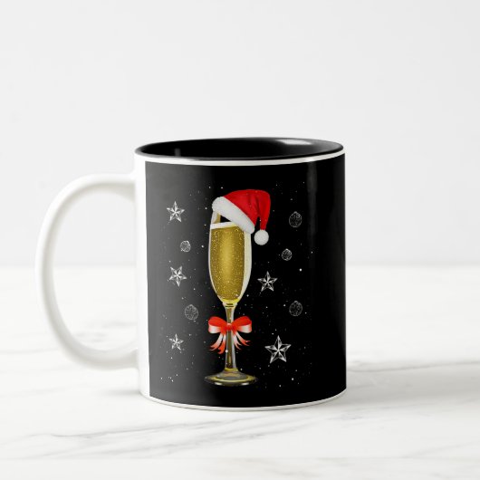 Kerstmis, Drink met kerstmis en met een klas kerst Tweekleurige Koffiemok (Links)