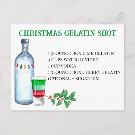 Kerstmis-Drink Recipe Holiday Party Briefkaart (Voorkant)