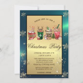 Kerstmis Drink Snowflakes Company Party Kaart (Voorkant)