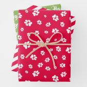 Kerstmis drukt Pattern Red Happy Pawlidays uit Inpakpapier Vel (In situ)
