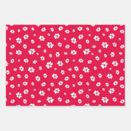 Kerstmis drukt Pattern Red Happy Pawlidays uit Inpakpapier Vel