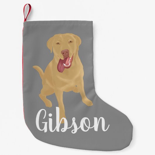 Kerstmis, Dudley Labrador Small Kerstmis Stocking Kleine Kerstsok (Voorkant)