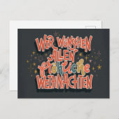KERSTMIS DUITSE BELETTERING WIR WUNSCHEN ALLEN VAN FEESTDAGENKAART (Voorkant / Achterkant)