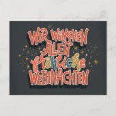 KERSTMIS DUITSE BELETTERING WIR WUNSCHEN ALLEN VAN FEESTDAGENKAART (Voorkant)