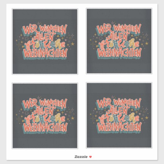 KERSTMIS DUITSE BELETTERING WIR WUNSCHEN ALLEN VAN STICKER (Vel)