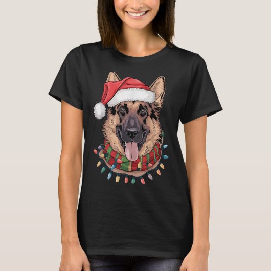 Kerstmis Duitse Herder  T-shirt (Voorkant)