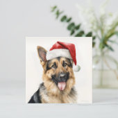 Kerstmis Duitse herder vakantie wenskaart Feestdagenkaart (Staand voorkant)
