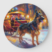 Kerstmis Duitse Herders Feestelijke Periode Grote Klok (Voorkant)