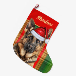 Kerstmis Duitse Herders Plaid met de naam van de h Grote Kerstsok