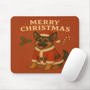 Kerstmis Duitse Herdershond Xmas Kerstman Hond Muismat
