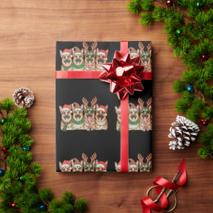 Kerstmis Duitse Herdershond Xmas Lichtjes Kerstman Cadeaupapier